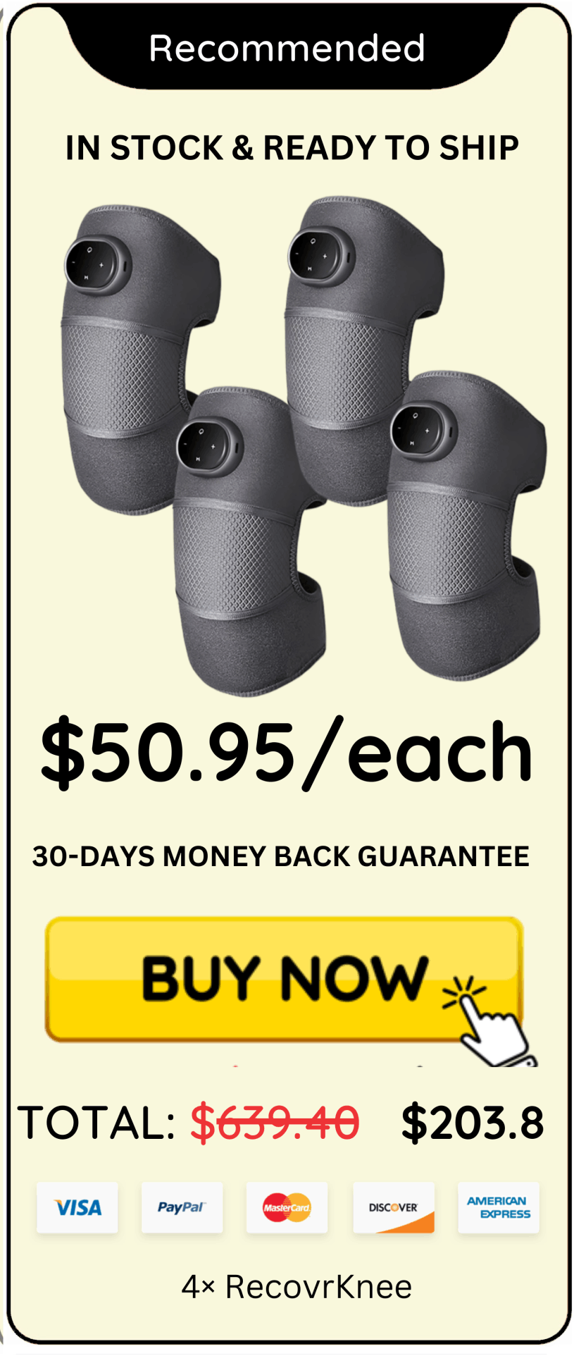 RecovrKnee Package price